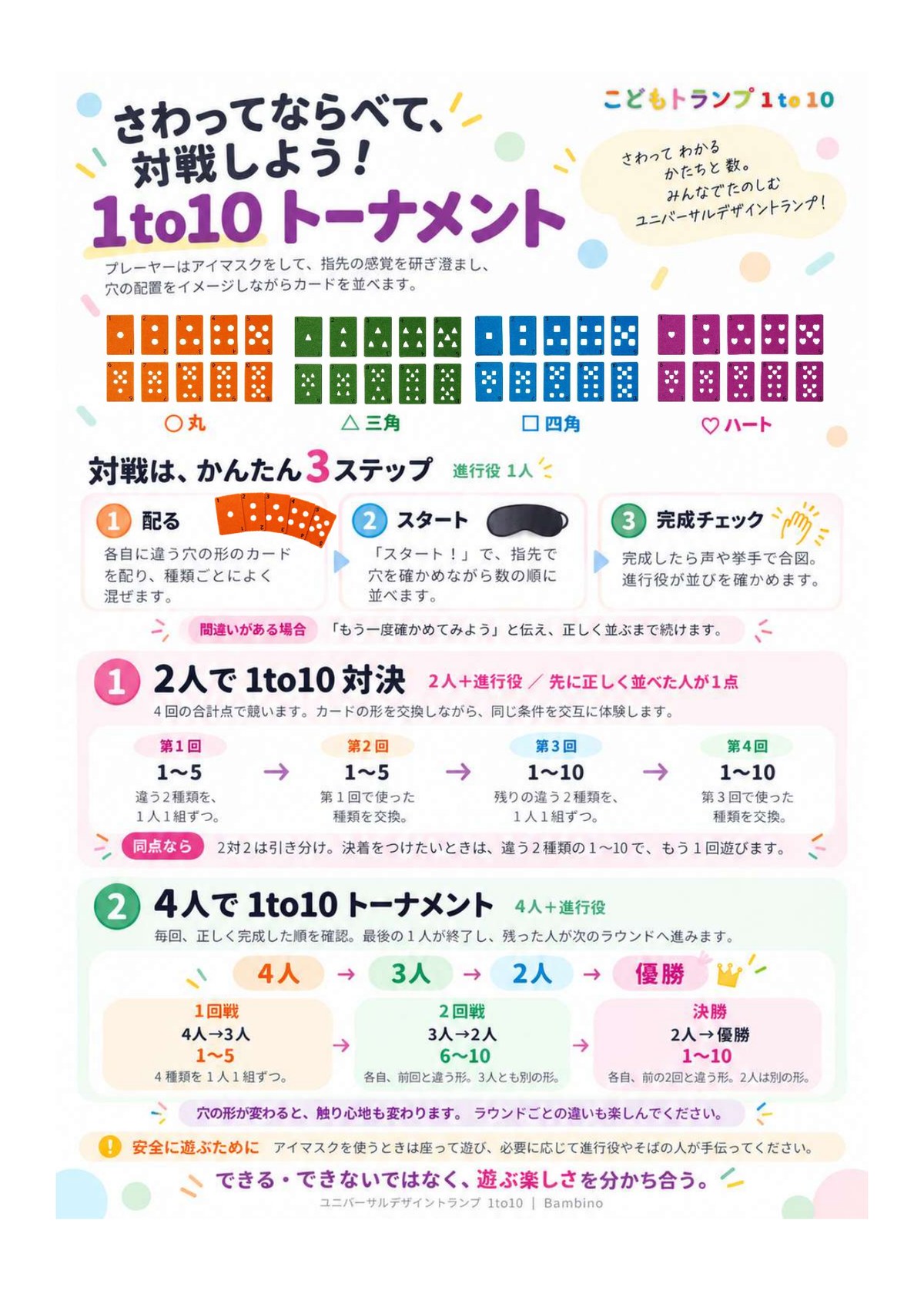 こどもトランプ1to10 さわってならべる1to10トーナメント